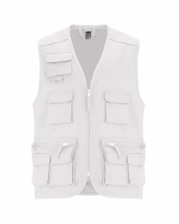 Chaleco Laboral Roly Venera 9111, color Blanco